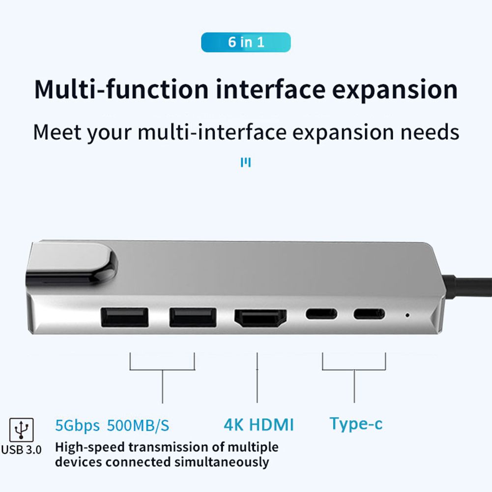 USB Docking Station 6 In 1 Type C To HDTV Multiport Adapter With RJ45  Ethernet PD Charging Ports Splitter For PC Macbook Laptops Tablet HTC  Samsung S9/S8/S10 Type C HUB From Retechs