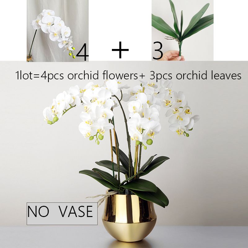 Gran arreglo de flores de orquídea artificial PU Real Touch Mano Mano  Sensación Mesa Decoración Decoración