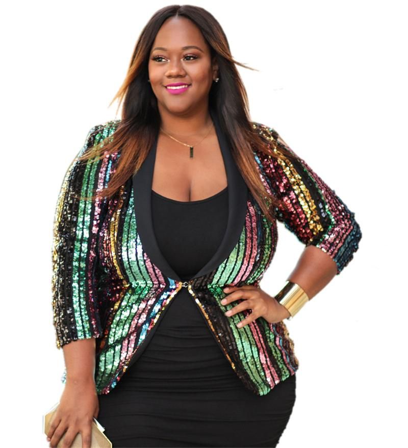 rainbow plus size jackets