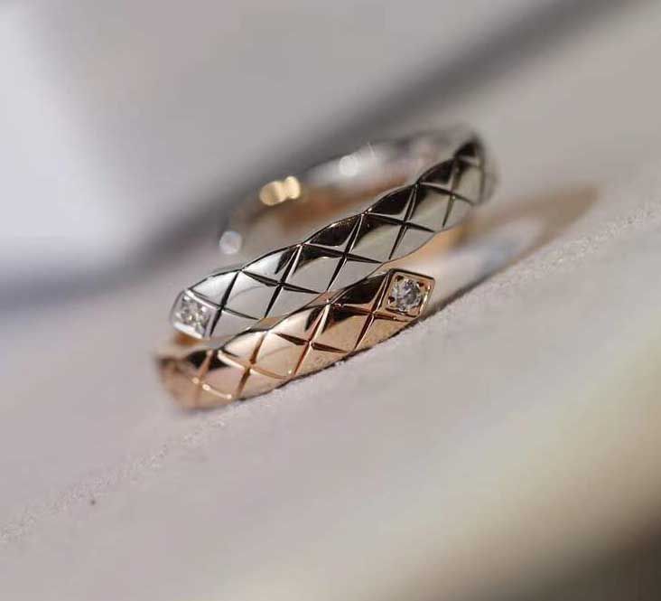 Bague en or argent + rose