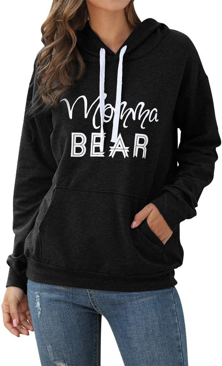 momma bear moletom com capuz