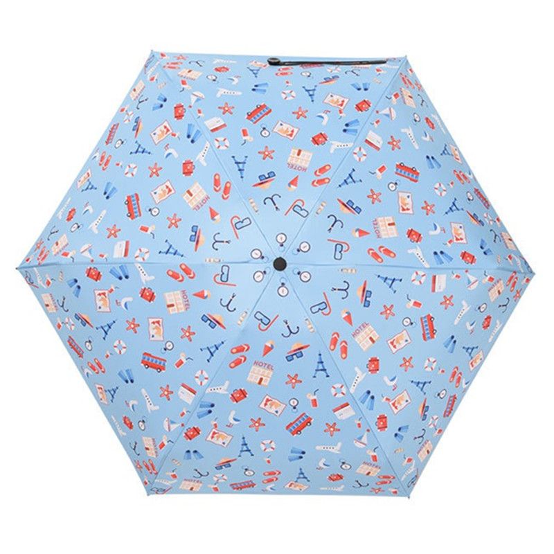 Super Light Black Glue Cartoon Car Travel Seagull Bag Alloy Sunny Rain Dual Purpose Student Folding Sun Umbrella Super Light Black Glue Cartoon Car Travel Seagull Bag Alloy Sunny Rain Dual Purpose Student Folding Sun Umbrella