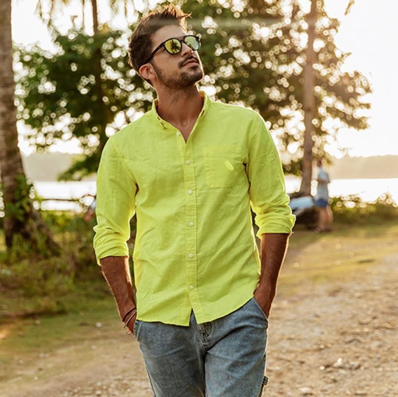Mens Casual Shirts Shirt Summer Button 