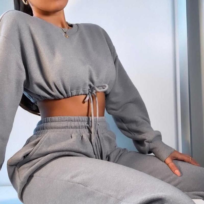 Compra Conjunto De Dos Piezas Ropa De Invierno Mujeres 2021 Outfits Cotton  Fitness Sports Sweatshirt Flow Top Top Pantalones De Mujer Barato | Entrega  Rápida Y Calidad | Es.Dhgate