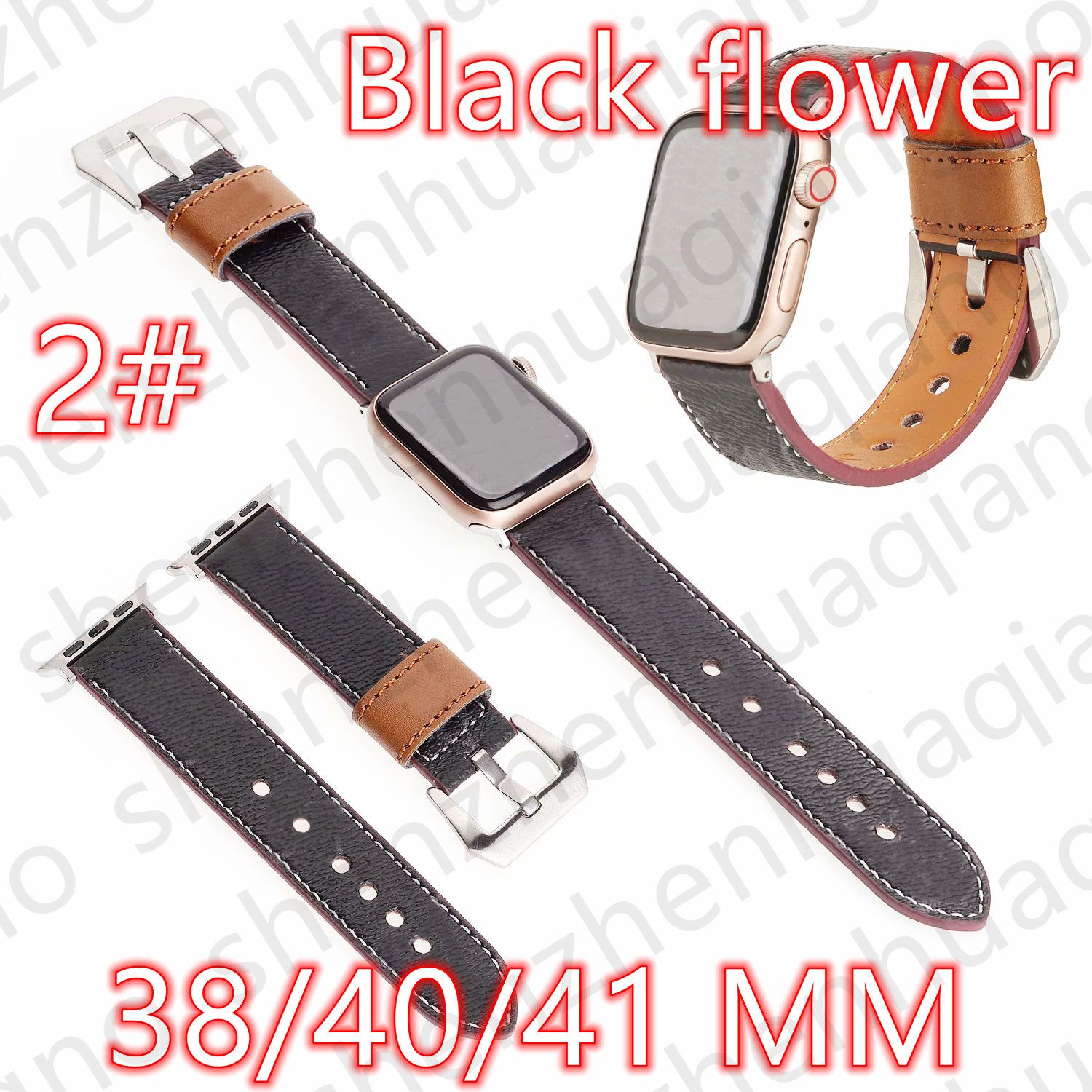 2#38/40/41mm Black Flower V logo