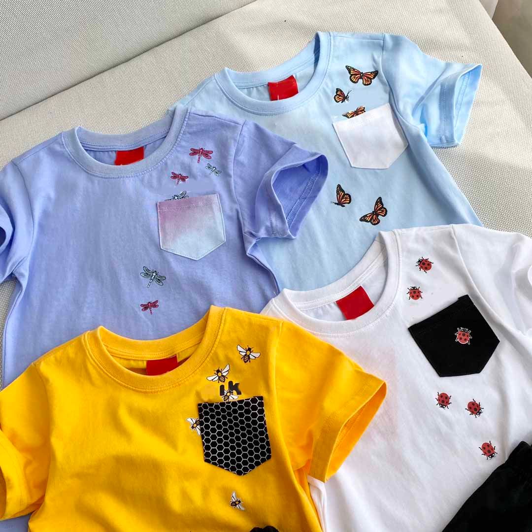 Diseño de ropa para niños Conjunto de insectos verano bebé niños ropa linda animal mini-