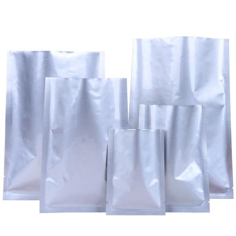 Long Shape Pure Aluminum Bag Silver Mylar Heat Sealed Vacuum Food Grade Storage 