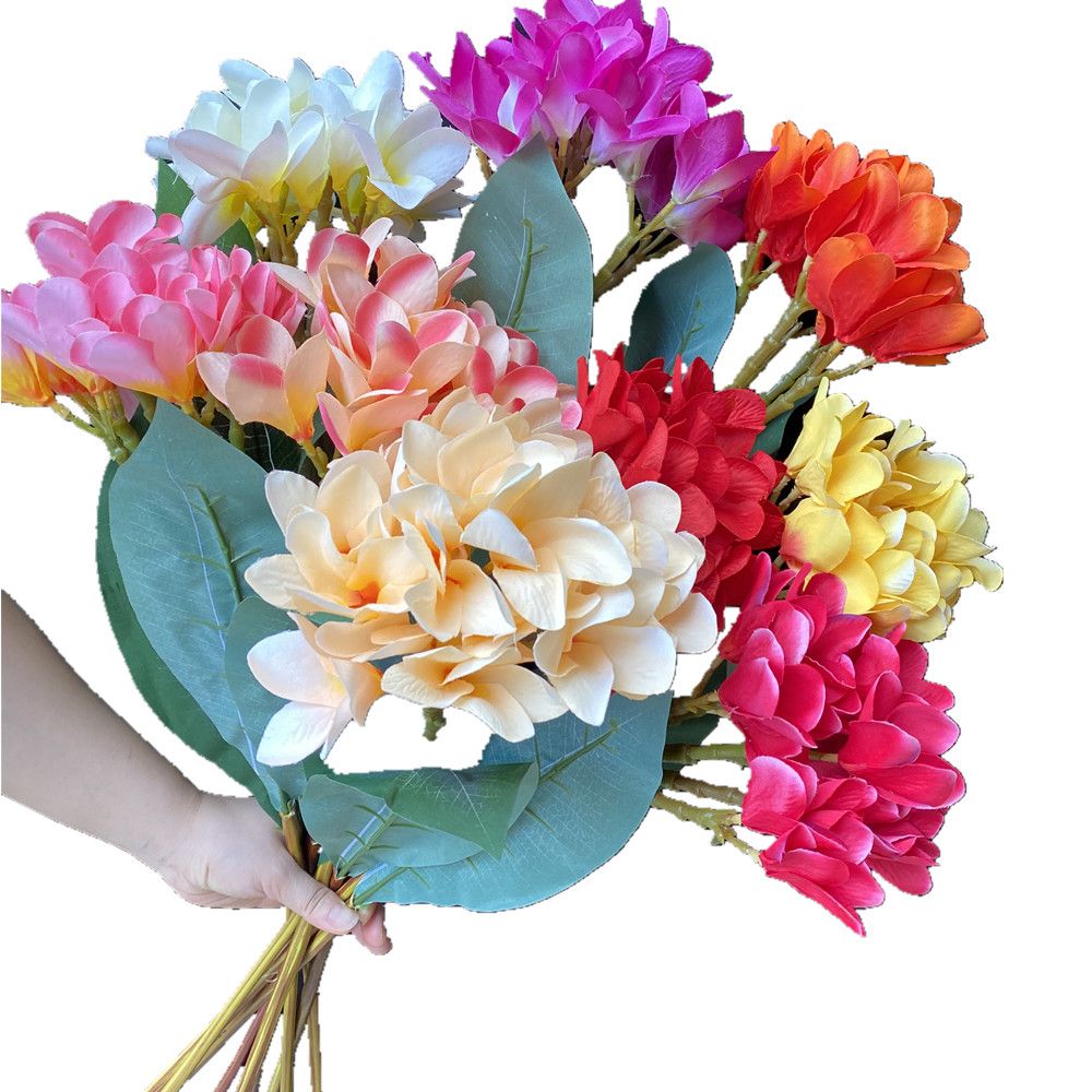 One Silk Frangipani Frangipane Flower Branch 31 Faux Plumeria Rubra