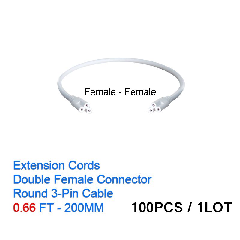 0.66FT 20CM Extension Cord Female\Female