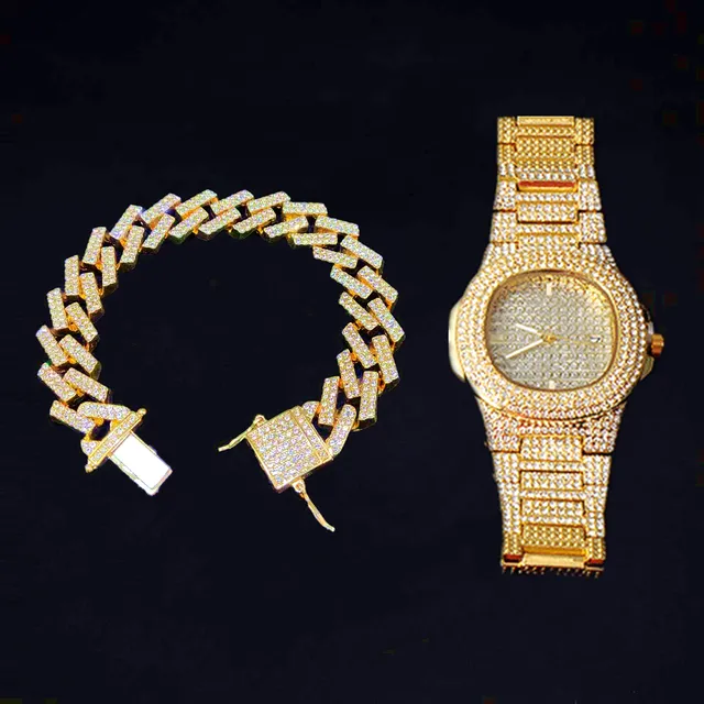 gold watch2pcs