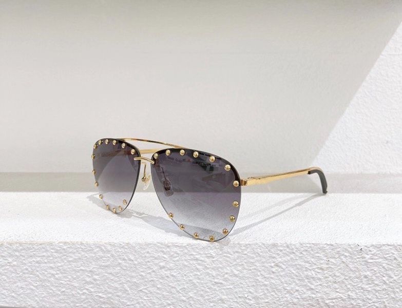 Womens Gold And Brown Shaded Pilot Sunglasses Fashionable Rimless Eye Wear  For Summer Parties Comes With A Stylish Pizza Hut Box From Jenlsky, $46.5