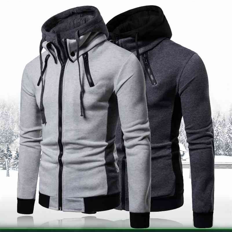 LIUguoo Winter Turtleneck Hooded Sweatshirt for Men Solid Fleece Pullover Sweatshirt Active Hoodie Slim Fit 