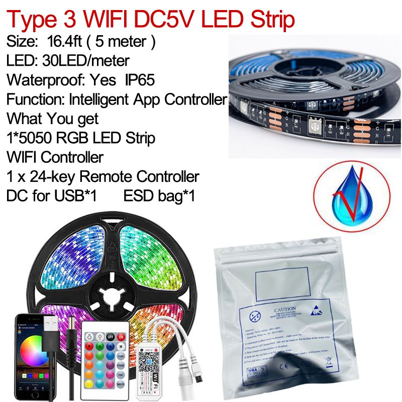 IP65 WIFI Controller-16.4ft LED Strip