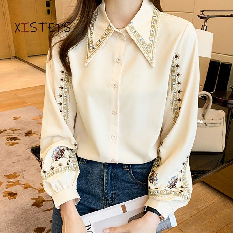 camisa bordada feminina