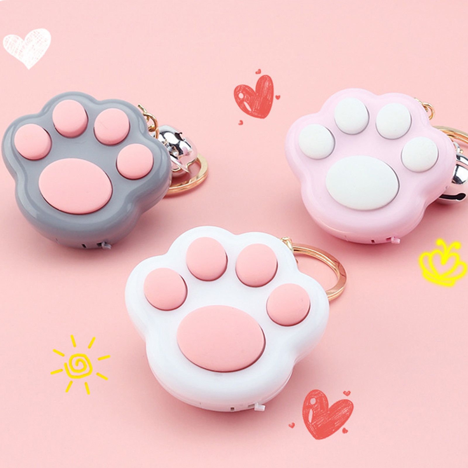 Mini Popit Cat Paw Game Keychain Led 