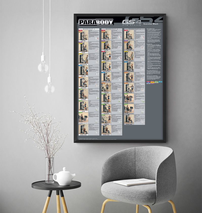 Body GS4 SYSTEM Exercise Chart Poster Painting Print Home Decor
