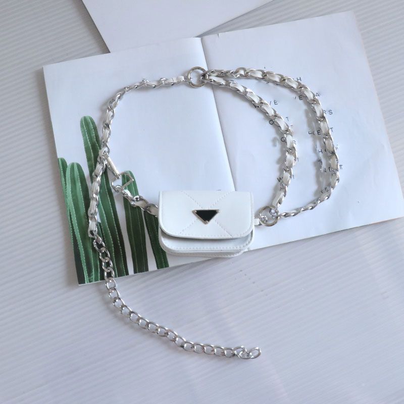 Marca para mujer cadena diseño cinturones cadena cinturón faja bolsa triángulo cintura dama cadenas