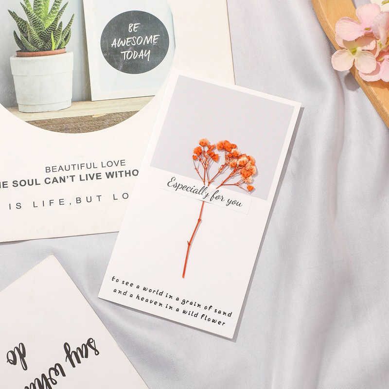 Us Stock Stock Saint Valentin Fleurs Cartes De Voeux Fete Favoris Gypsophila Sete Benediction Manuscrite Cadeaux