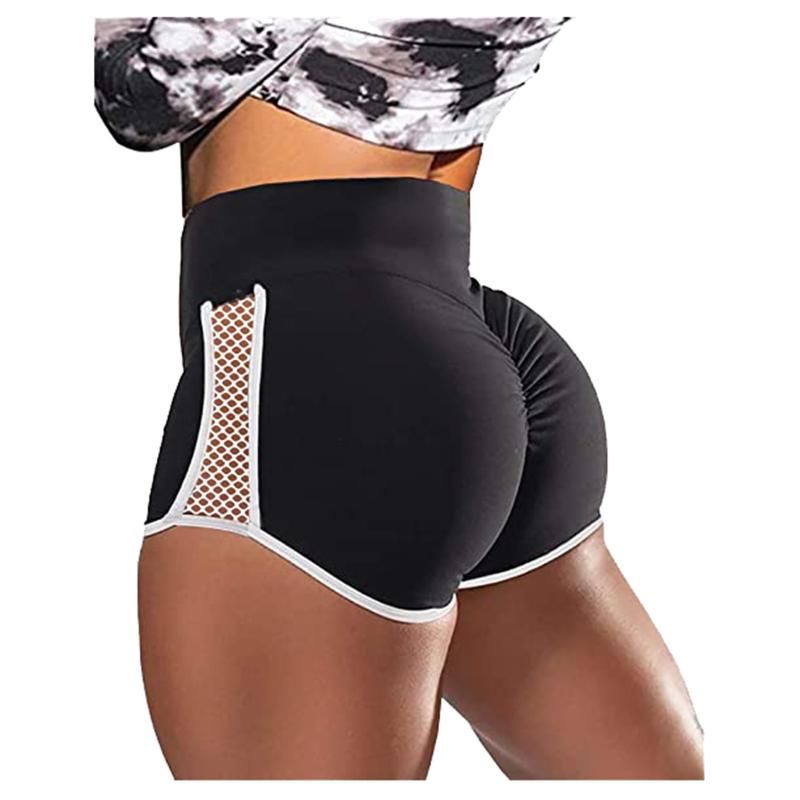 NUOVO Donna Vita Alta Pantaloncini Yoga Palestra Ciclismo Biker Hot Pants Sport solido 