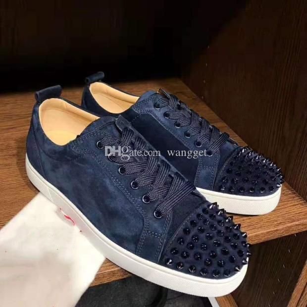 Groothandel Stijlvolle En Goedkope Geslacht Louboutin Christian Classic  Design Rode Bodem Sneaker Mannen Low Cut Sneakers Crystal Rivets Junior  Spikes Orlato Heren Leisure Flat Suede QTG |DHgate