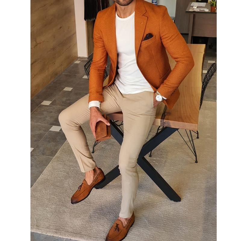 Compra Trajes Para Hombres Blazers Autumn Moda Personalizada Estilo Casual  Color Sólido Hombres Blazer Slim Fit Groomsmen TUXEDO PARA LA PLAYA DE BODA  Party 2 PRC JAC Barato | Entrega Rápida Y