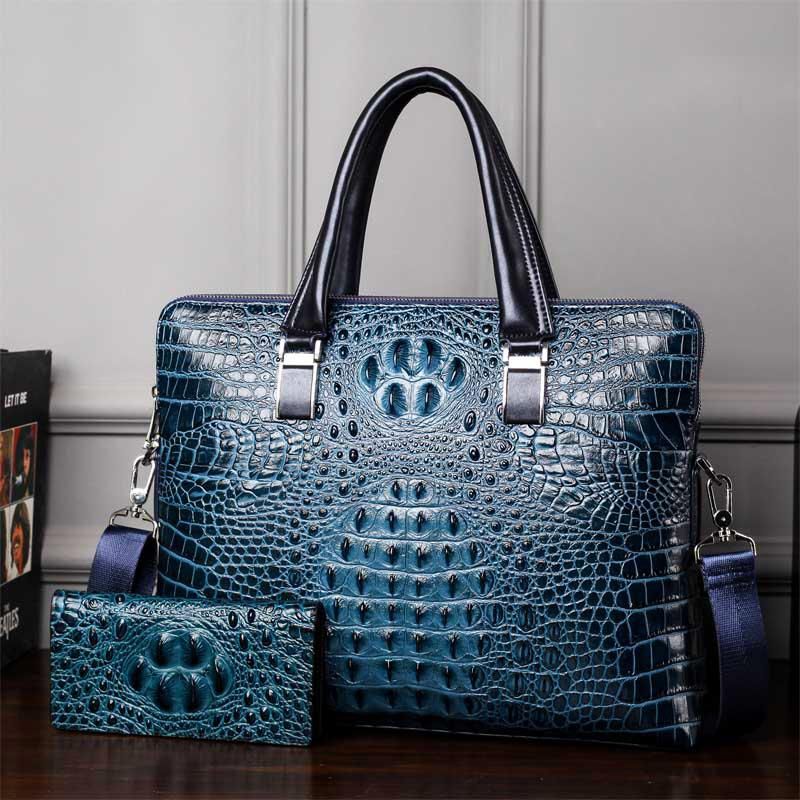 Blau mit Brieftasche