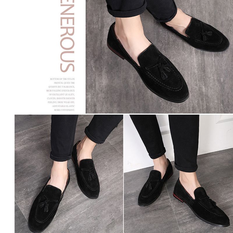 2021 lujo de gamuza para hombre mocasines de moda borlas de moda zapatos de cuero