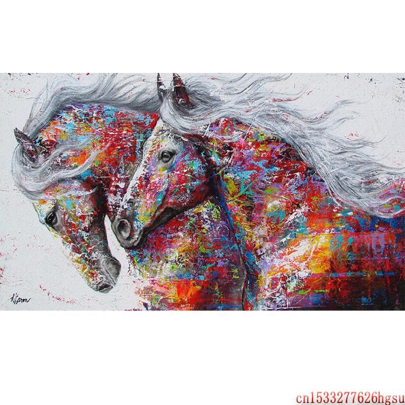 Paintings Painting By Numbers Animal Drawing Colorful Horse Hand Painted  Oil Acrylic Paints Wall Decoration Frame