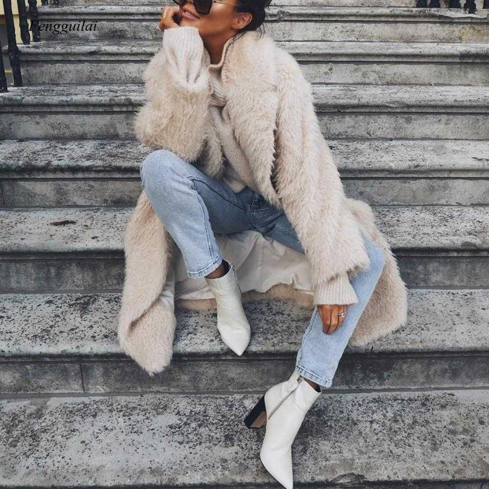 Compra Abrigo De La Chaqueta De La Chaqueta De Los Osos De Peluche Larga  Mujeres De Invierno Grueso Cálido Sobredimensionado Mujeres Faux Lamb  Loambo De Pelaje Abrigos De Piel Ropa Exterior Gruesa