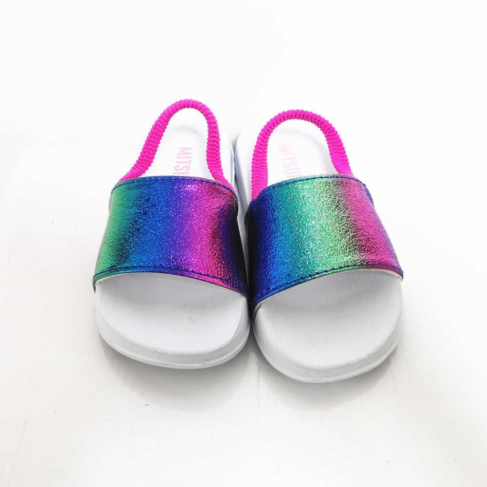 Girls Children Slide Neon Pu Sandals Non Slip Kid Shoes House Summer Princess Slippers Shinning Eu Size 23 24 25 26 27 28 29 Q0629 From Lianwu03 11 29 Dhgate Com