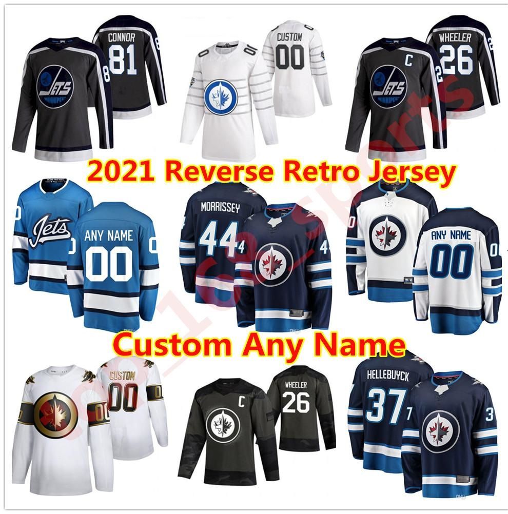 Winnipeg Jets 2021 Reverse Retro Jersey Men 여성 청소년 14 Ville Heinola Marko Dano Nikolaj Ehlers Adam Lowry Mathieu Perreault Hockey Jerseys Custom