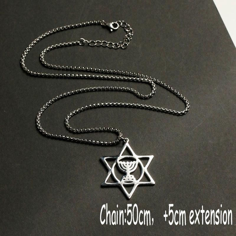 Collares Colgantes Para David Star Necklace Acero Inoxidable Judaica Hebreo Menorah Patrón Escudo Hanukkah Joyería Mayoristas De 19,64 € | DHgate
