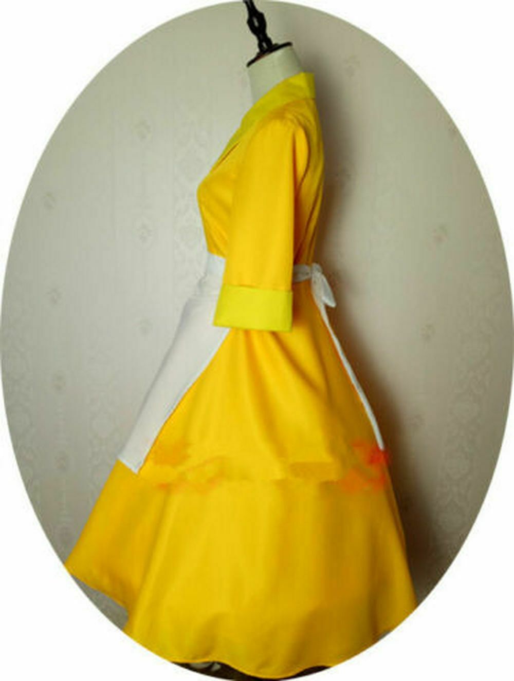 Tiana Adult Costume Waitress Yellow Dress The Princess and The Frog Cosplay Maid 
