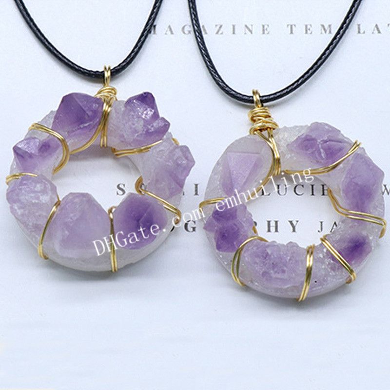 gold plated wire wrapped amethyst