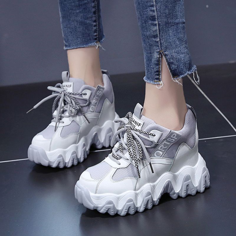 2021 Lente Dames Platform Chunky Sneakers 9 Cm Hoge Hak Lace Up Casual  Vulcanize Schoenen Designer Ademend Mesh Papa Schoenen Sneakers Van  Dynastic, 35,34 € |DHgate
