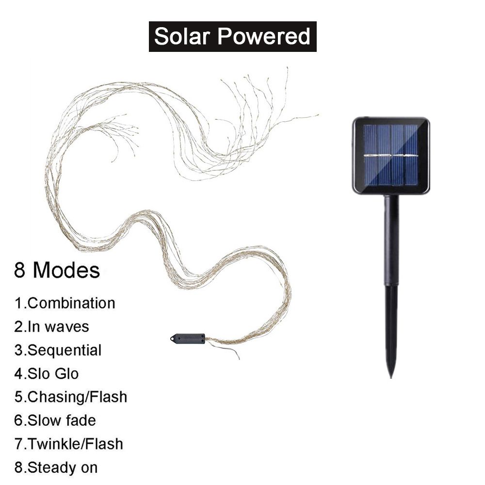 Solar Powered 5 Cordas 100leds
