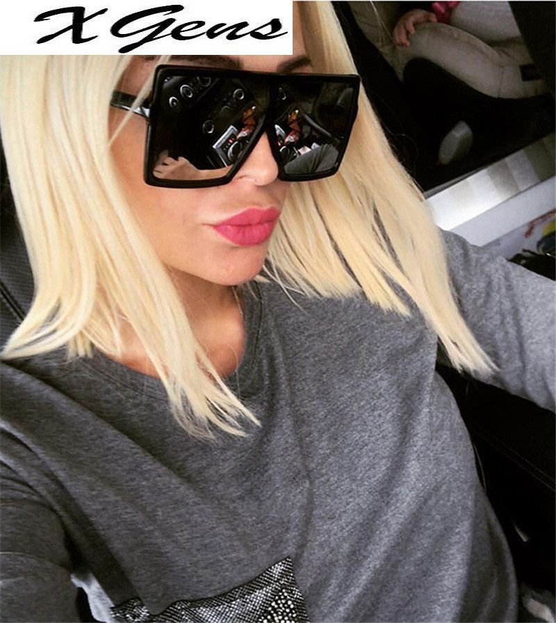 Diseñador de marca retro gafas de sol espejo negro gafasmujer Diseñador de marca retro gafas de sol espejo negro gafasmujer