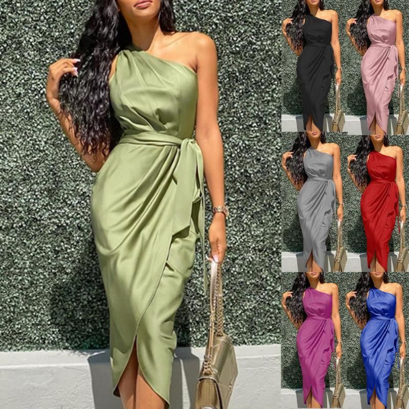 Casual Dresses 2021 Women Silk Dress 