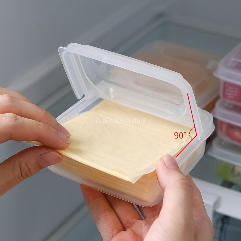 Garrafas de armazenamento frascos 2 pcs queijo fatia conjunto de geladeira cebola gengibre alho fruta vazamento transparente recipiente de alimentos transparentes