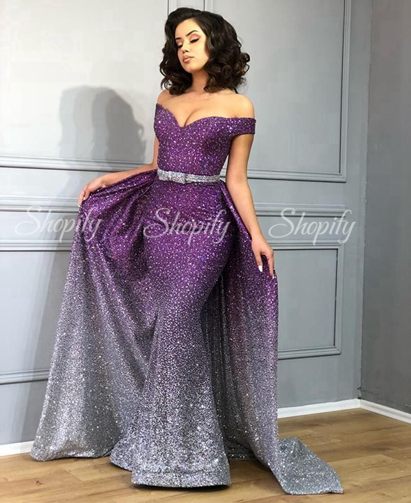 0% OFF - Vestidos De Fiesta De lujo con cuentas De cristal, ropa Formal De  sirena De manga larga con cinturón, estilo árabe