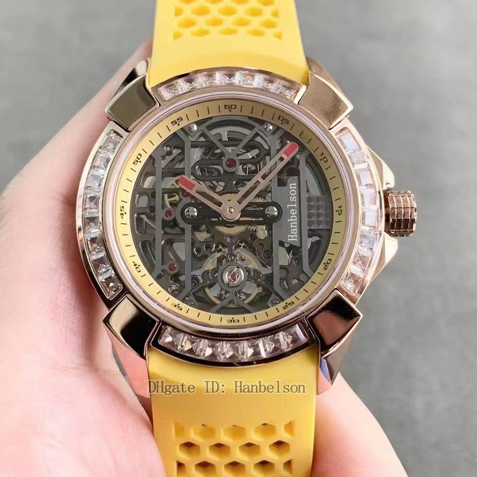 Rose gold case and yellow strap