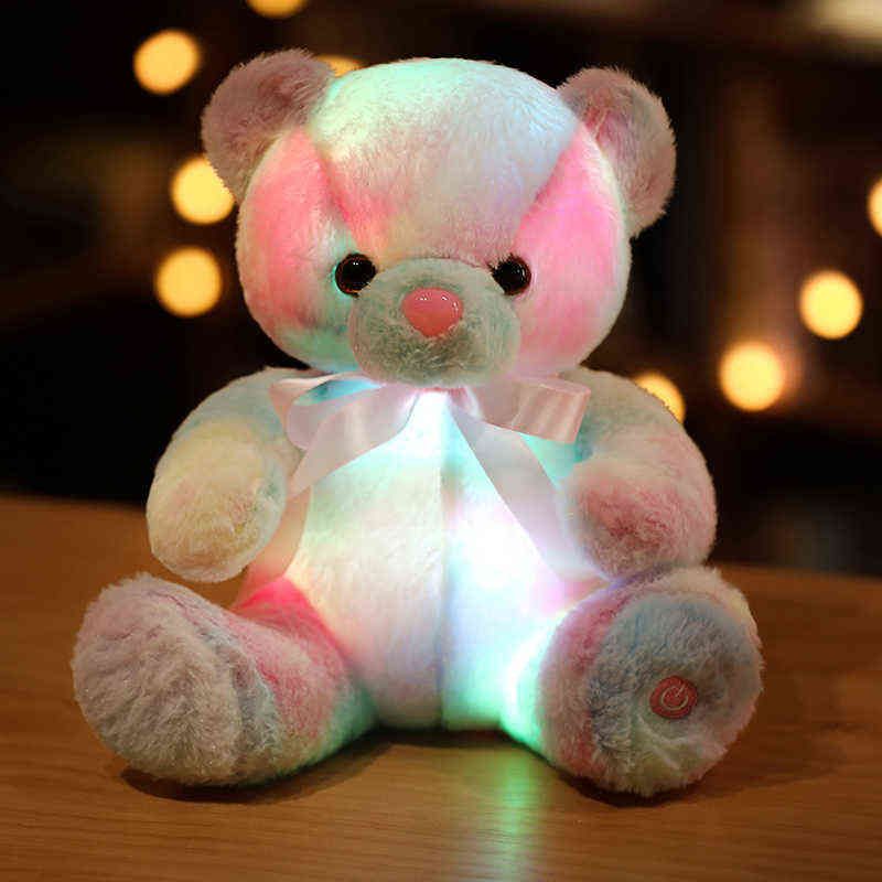 Light Up LED Teddy Bear Stuffed Animal Plush Toy Colorful Glowing Doll Christmas 