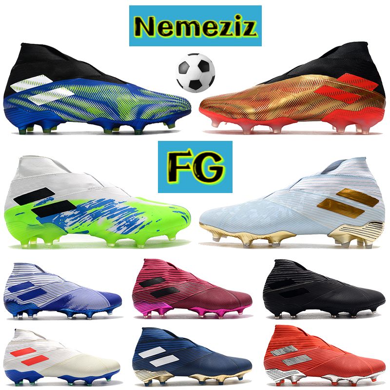 2022 أعلى جودة nemeziz 19+ fg كرة القدم أحذية كرة القدم المرابط الثلاثي الأسود الأبيض معدني الذهب رمادي متعدد الألوان الأحمر الفاخرة رجل مصمم أحذية رياضية