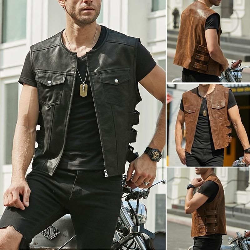 Compra Chalecos Para Hombres Lugentolo Faux Cuero Chaleco Jecket Mens Slim  Fit Zipper PU Chaqueta Sin Mangas Spring Summer Plus Tamaño Men Ropa Barato  | Entrega Rápida Y Calidad | Es.Dhgate