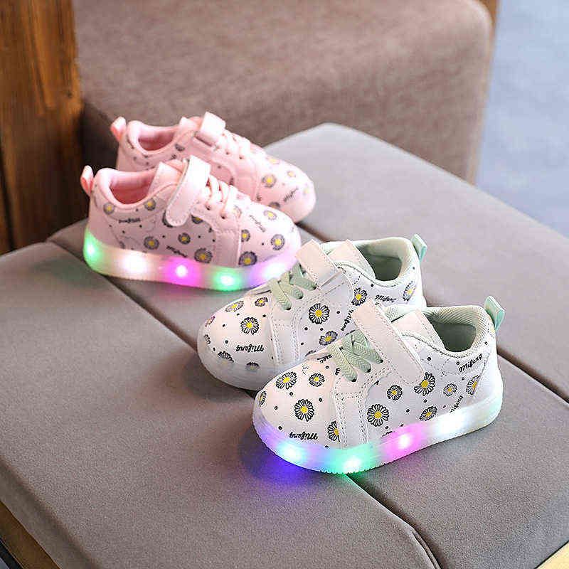 Zapatos Para Niñas Con Luces LED Zapatos Niños Pequeños Para Niños Luminoso Niños Brillantes Zapatos LED Casuales Sneakers G1210 De 17,64 € | DHgate