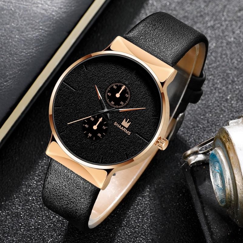 Acquistare Orologio Da Polso Shaarms Orologi Da Uomo Top Orologio Gli  Uomini Elegante Orologio Al Quarzo Cinturino In Pelle Semplice Moda Orologio  Da Polso A Reloj Hombre Economico | Consegna Veloce E