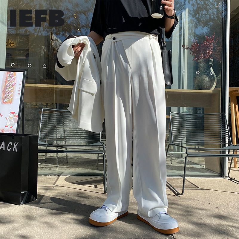 IEFB Spring Summer White Suit Pants For Men Fashion Solid Color Casual  Korean Trendy Straight Baggy Trousers 9Y7319 210524 From Lu02, $82.29 |  DHgate.Com