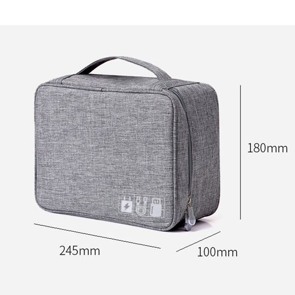 Gris--Sac De Rangement Portable Pour Gadgets Numériques Usb, Sac De Voyage  Pour Câbles, Chargeur De Fils, Poc