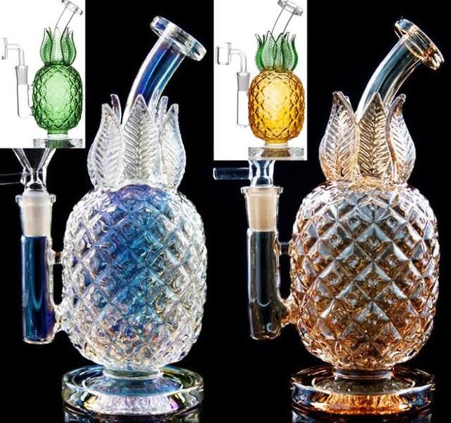 2021 Hookahs Pink Pineapple Bong Rig Glass Bubbler Water Bongs Heady
