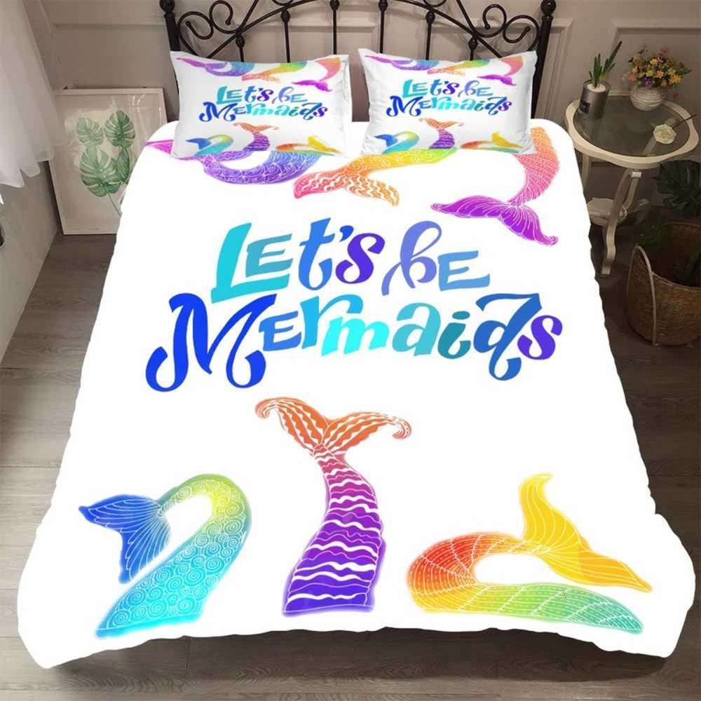 Textiles Home Textile Girls Bedding Sets Colorful Mermaid Tail Quilt Single Double King Duvet Cover Child Room Bed Comforter Set From Geilier 35 69 Dhgate Com Textiles Home Textile Girls Bedding, Colorful King Bedding Sets